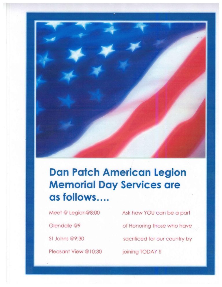 Memorial Day Services Schedule Dan Patch American Legion Post 643