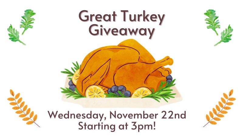 Great Turkey Giveaway - November 22nd Starting at 3pm