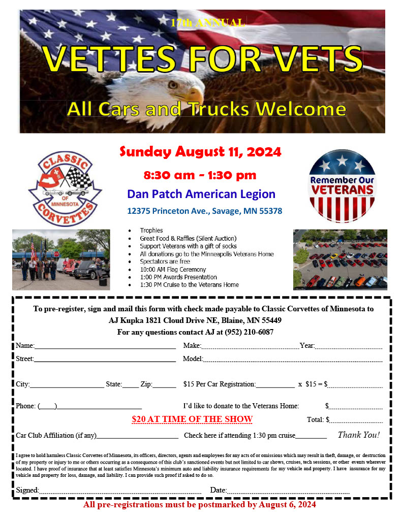 2024 Vettes for Vets – Dan Patch American Legion Post 643