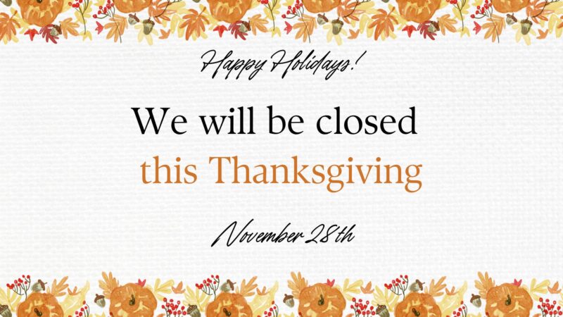 The Legion will be closed on Thanksgiving Day, November 28th