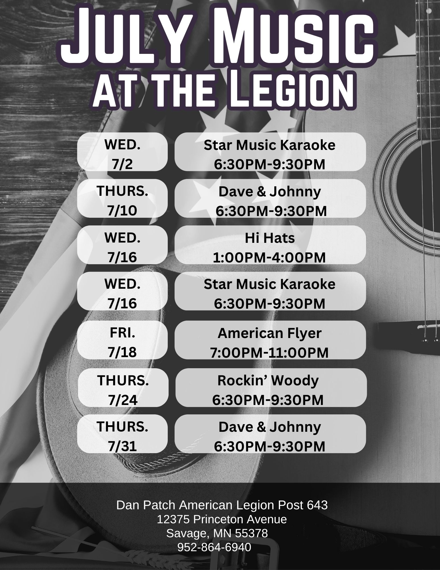July Music at the Legion